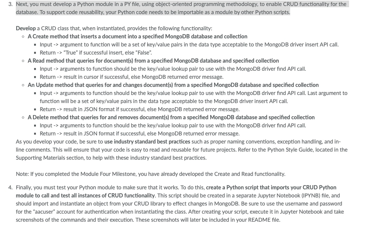  3. Next, you must develop a Python module in a PY