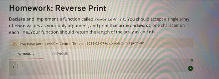  java code Homework: Reverse Print Declare and implement a function called
