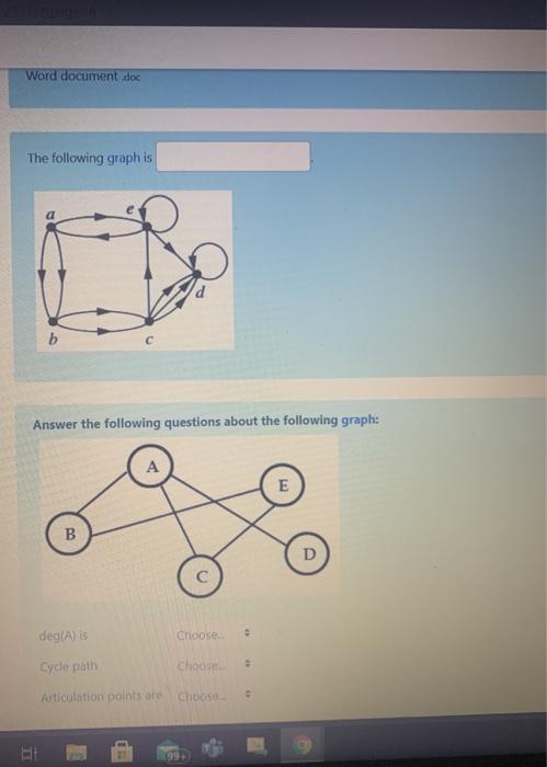  Word document.doc The following graph is a b Answer the following