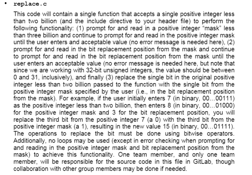  THIS IS IN C PROGRAMMING LANGUAGE replace.c This code will contain