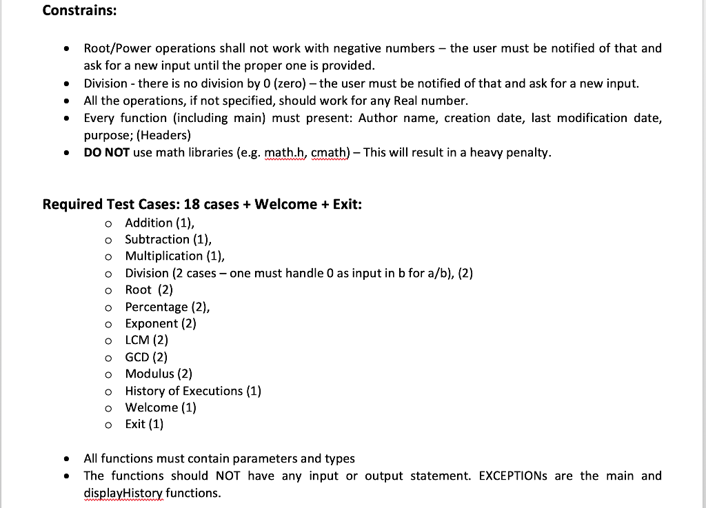one mathematical operation. C++ has a very convenient mathematical library, but unfortunately