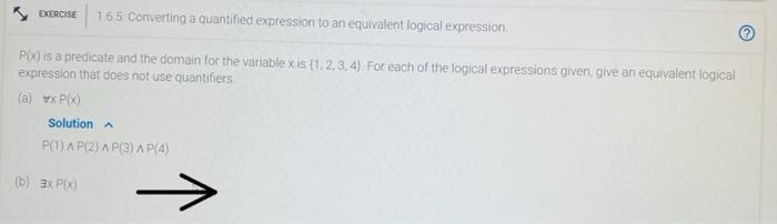 please do these EXERCISE 165. Converting a quantified expression to an equivalent