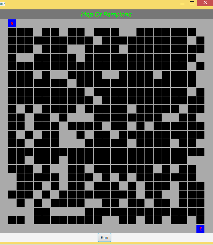 In Java: Create a JavaFX GUI that represents the streets of Pamplona.