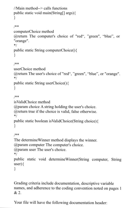 : Method and classes Question 1 (50 points): ESP Game Write a