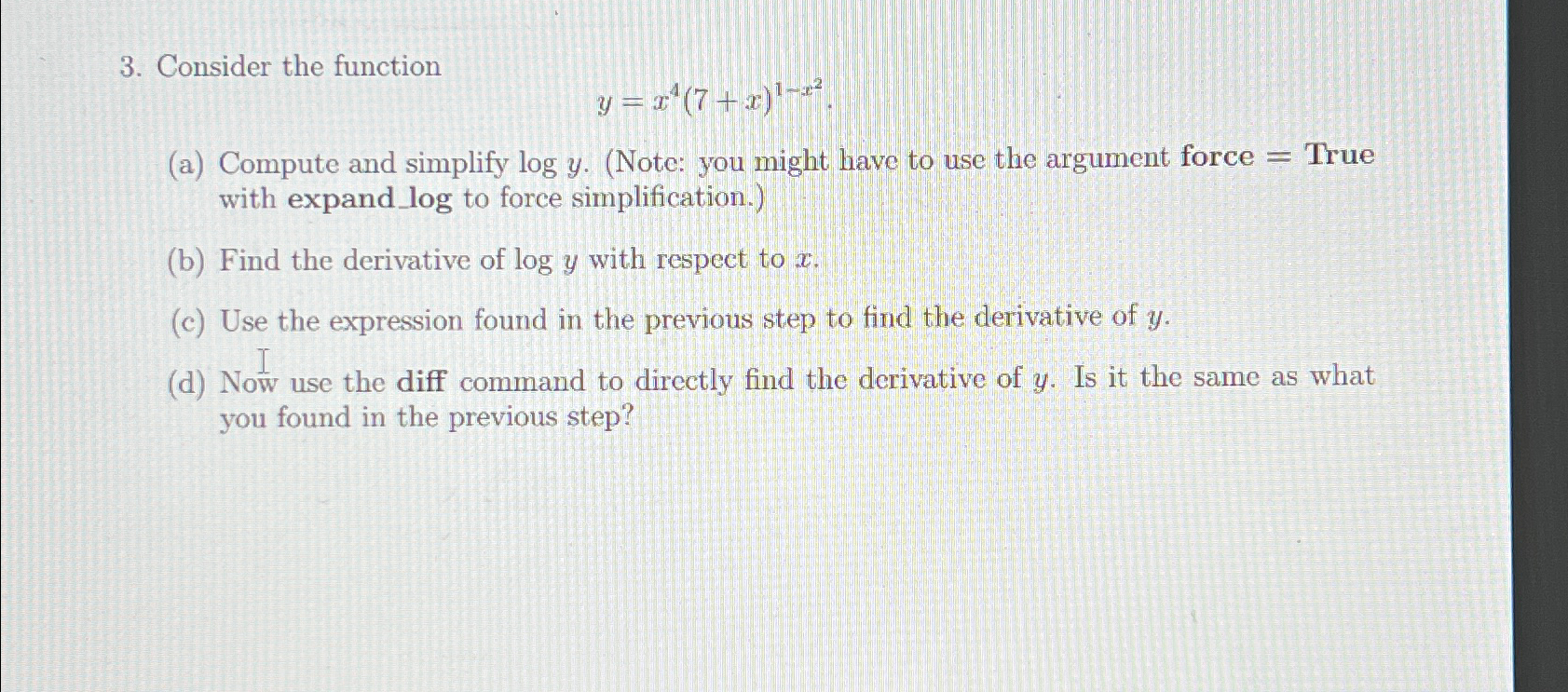  Please code in python using import sympy. 
