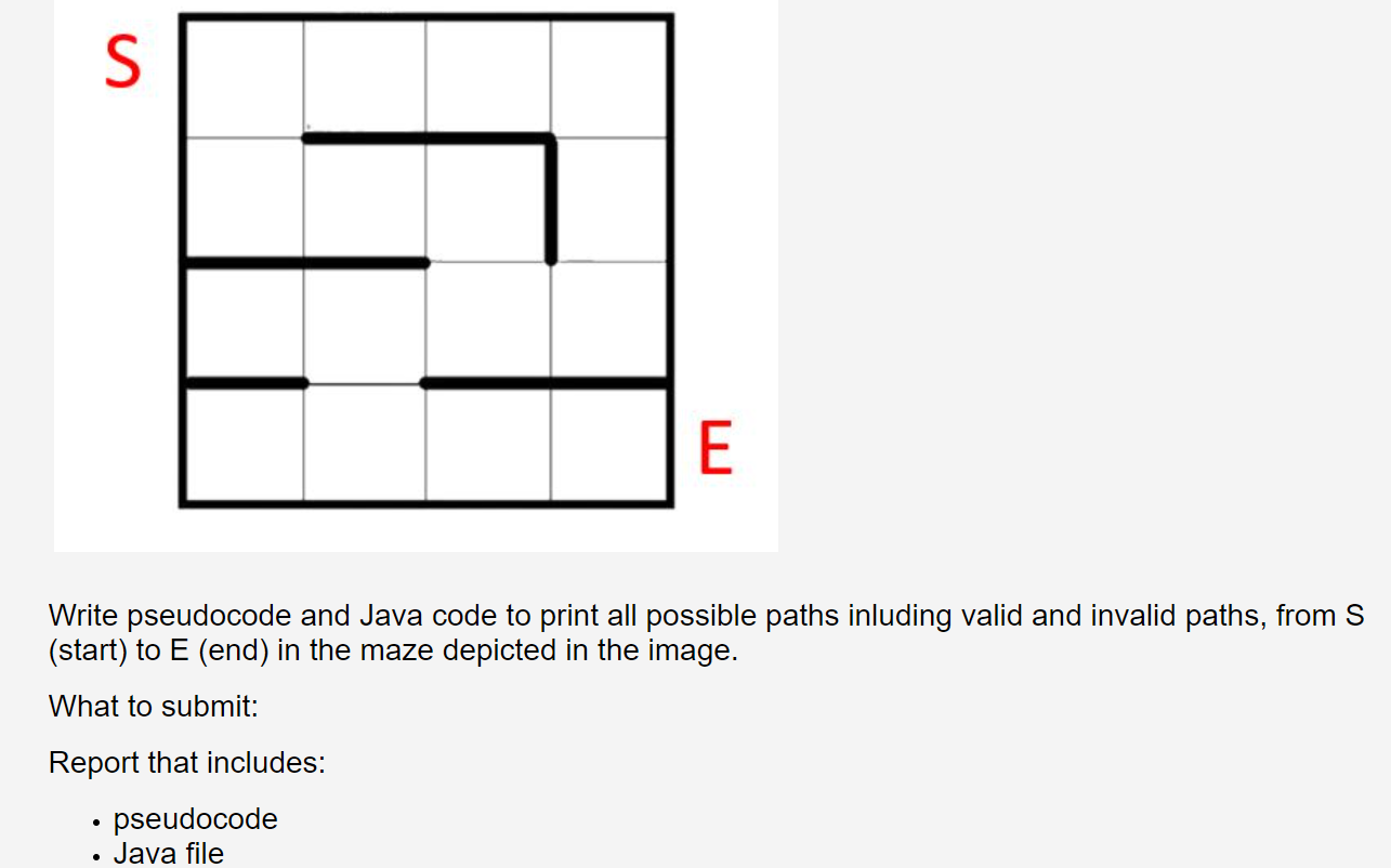  Write pseudocode and Java code to print all possible paths inluding