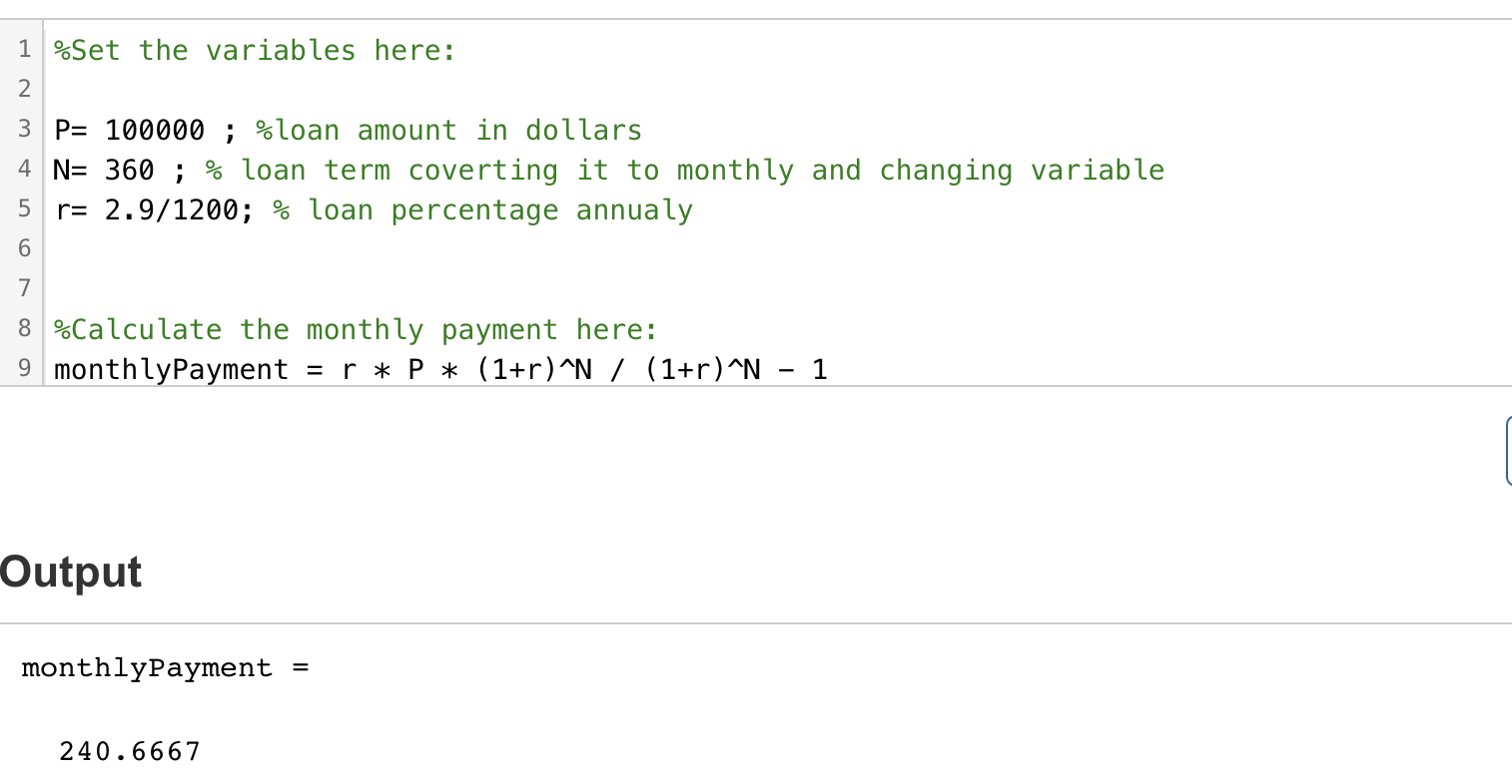 whats wrong with the code. Calculating Loan Payments Setup For your first