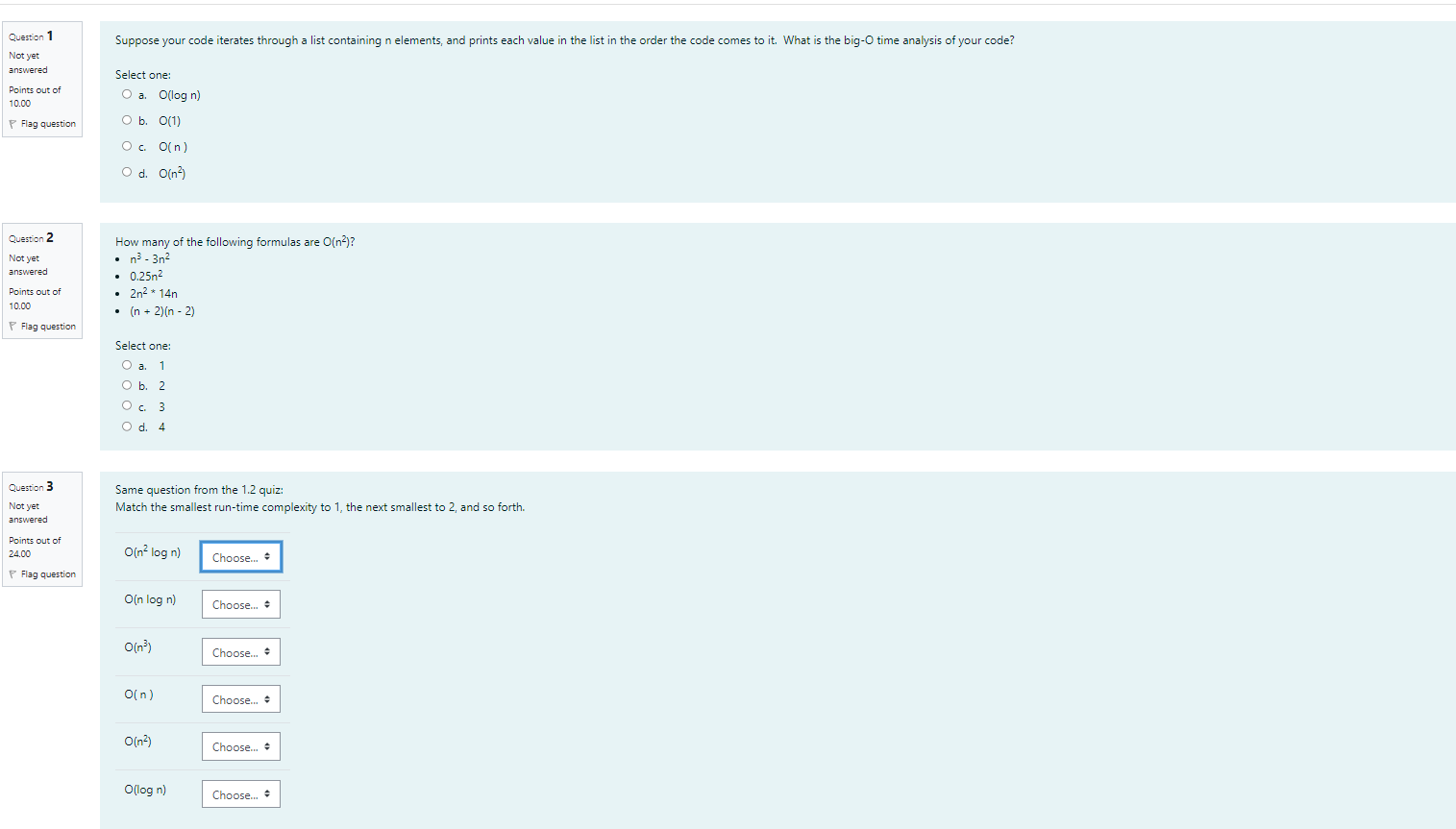 Need help with these please. Question 1 Suppose your code iterates through