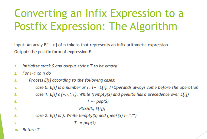 converting an infix expression to a postfix Converting an Infix Expression to