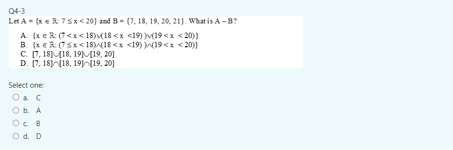 Just final answer will do, no need workings Q4-3 Let A =