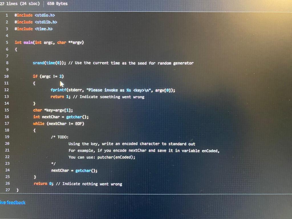 Bytes Int main(int argc, char **argv) \{ if (argc1=2) \{ fprintf(stderr, "Please