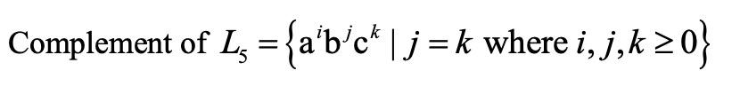 Give the context-free grammar that generates the language specified Complement of L