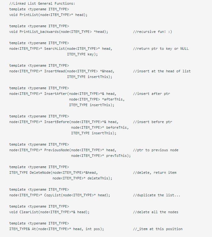 C++ Linked Lists Functions Hi guys, i need help creating the following