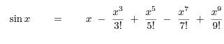 degrees using the arcsin Taylor series generic expression below when any range