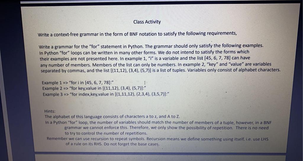 I have a question about DNF Notation - Class Activity Write a