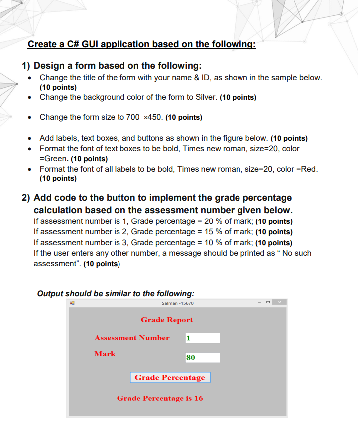  Hello, please create this c# program. Create a C# GUI application