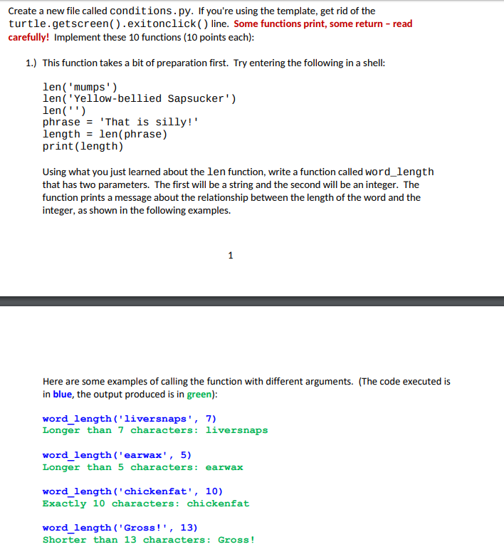  Create a new file called conditions. py. If you're using the