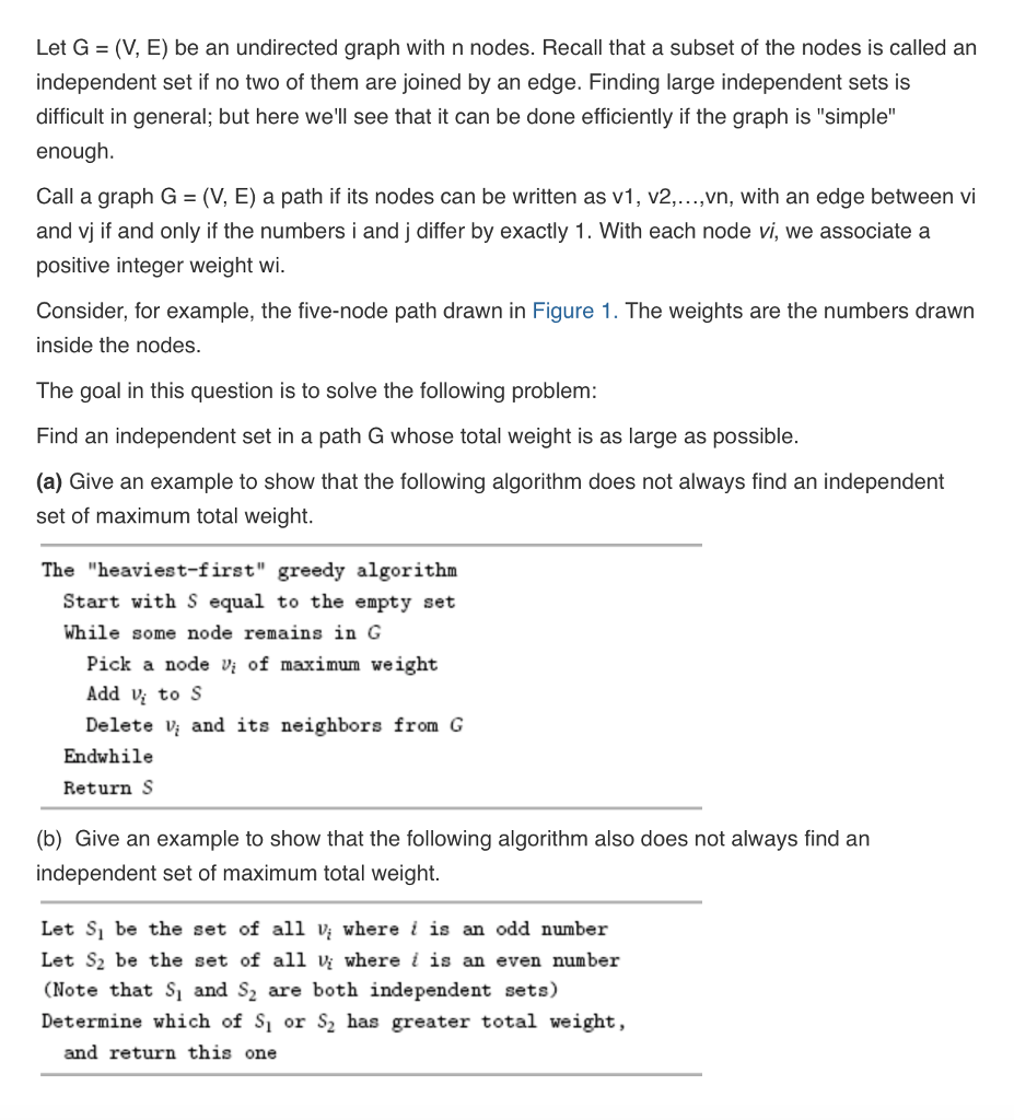  Let G (V, E) be an undirected graph with n nodes.