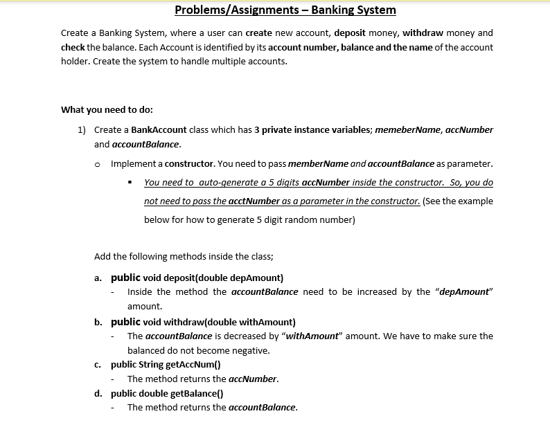 Implement this assignment using JAVA Language. Note: Implementation should be using JAVA.