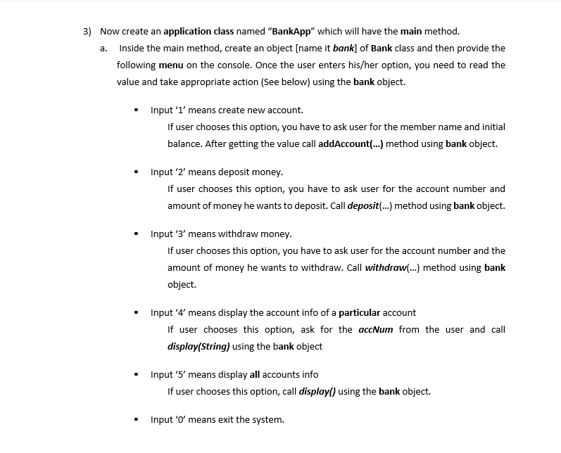 account holder. Create the system to handle multiple accounts. What you need