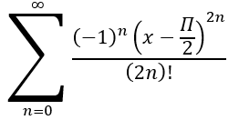 Write a C++ program that evaluates 00 2 (-1)*(x-1) (2n)! n=0