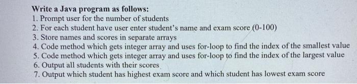  Write a Java program as follows: 1. Prompt user for the