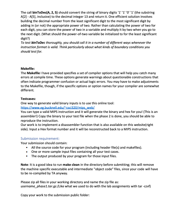 functions that will be useful for processing the input for a disassembler