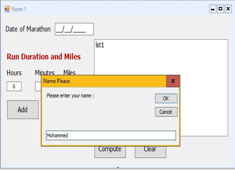2010, using visual basic) International Marathon is an event where many people