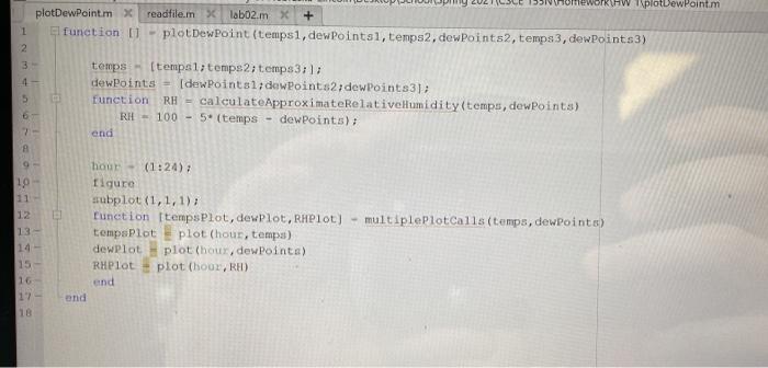 fix error of no data on plot. must plot within function multiplePlotCalls.