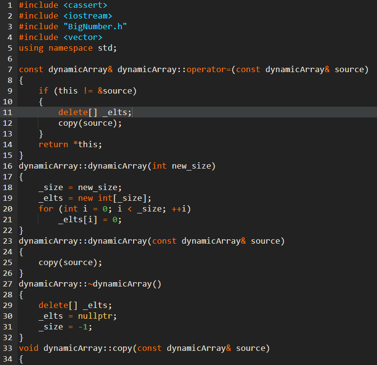 arrays: 1) Replace the private dynamic array with a private vector of