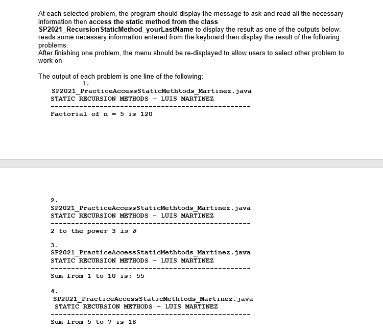 please. Thank you! LAB2 PART 2 REQUIREMENT Recursion is a programming term
