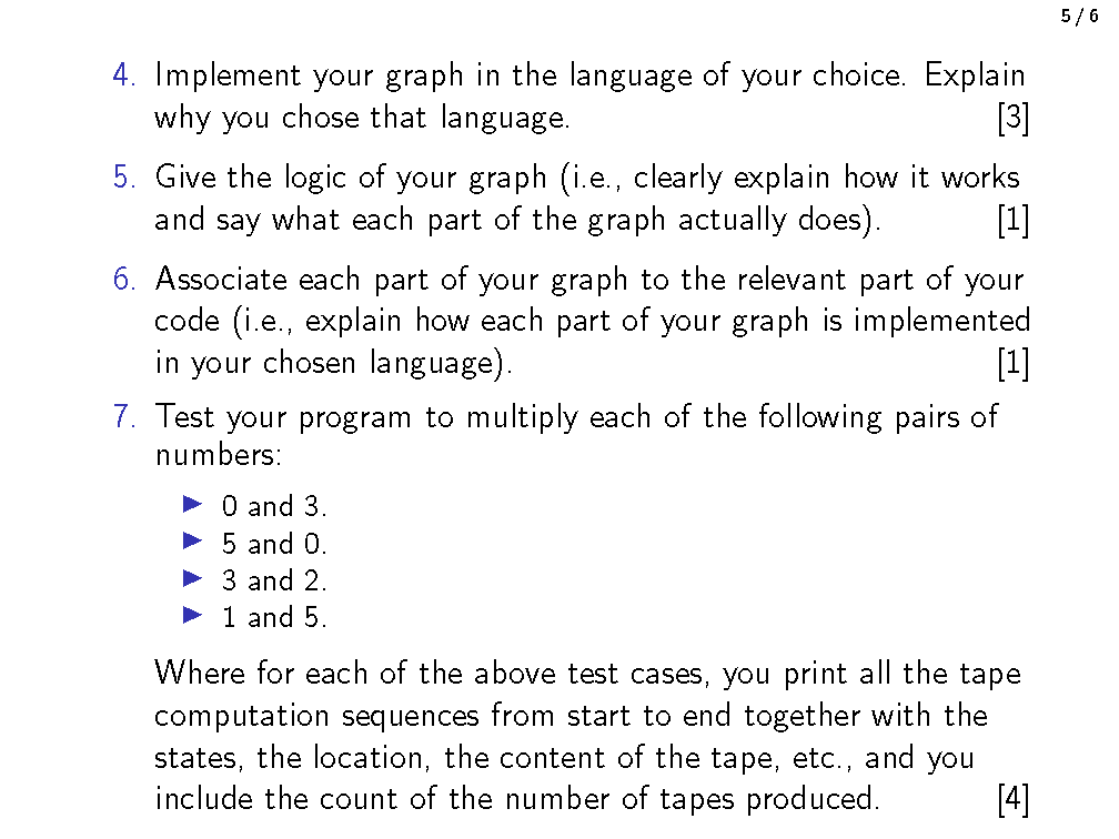 n followed by the number m followed by their product. The numbers