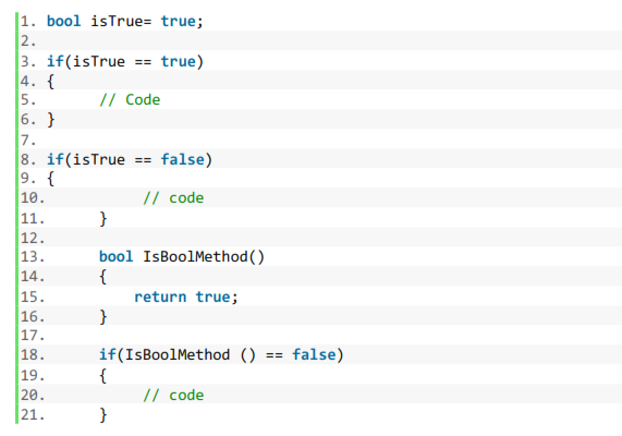 The following code doesn't need to explicitly write true or false. Refactoring