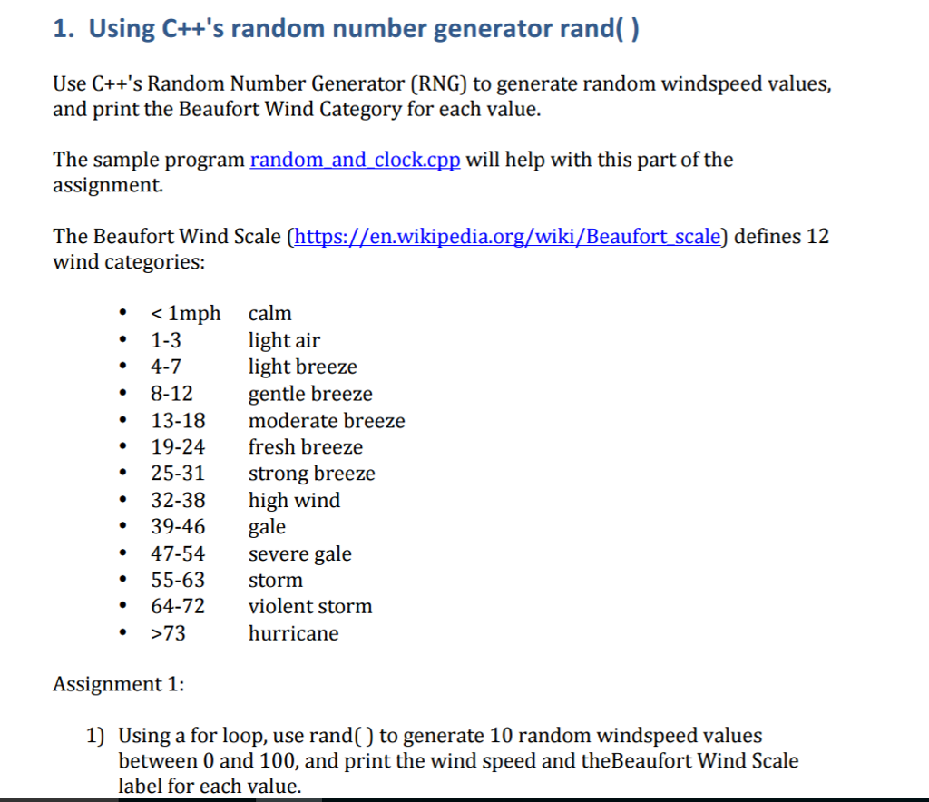 C++ program compiled on visual studio. 1. Using C++'s random number generator