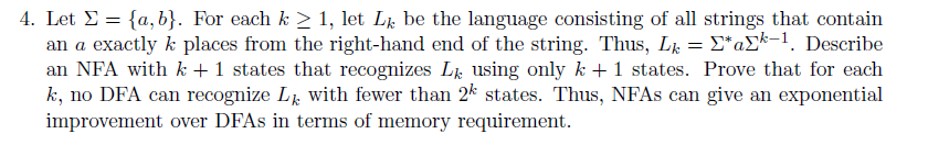  4. Let I = {a,b}. For each k > 1, let