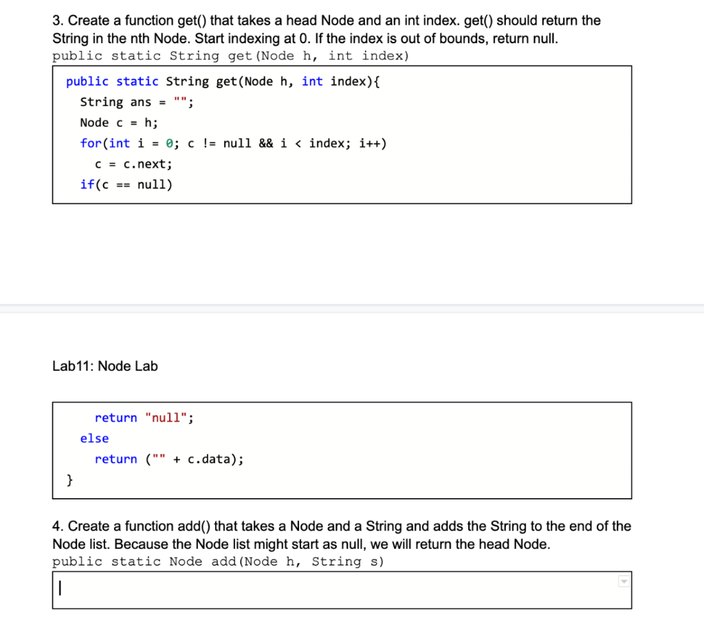 a string called data and a pointer to the next Node called