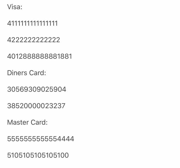 credit cards. The cards the program currently supports are Visa, MasterCard and