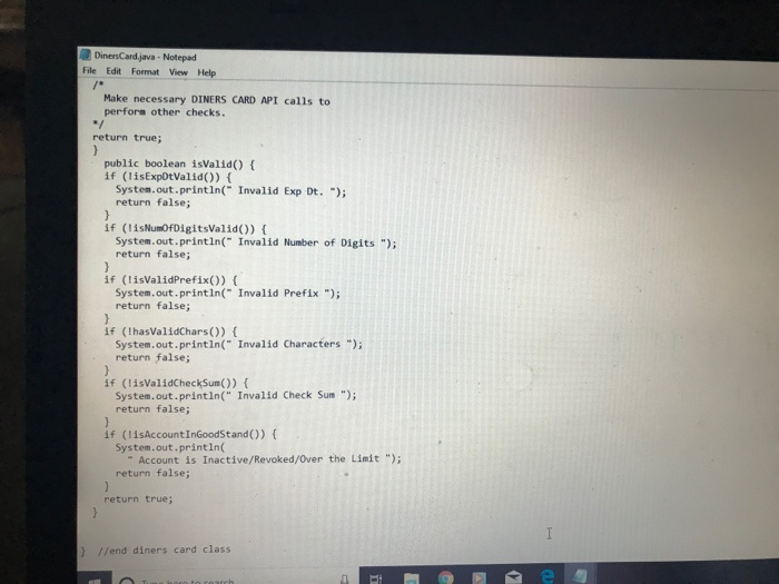 prefix - isValidPrefix() . Make necessary card company API calls to perform