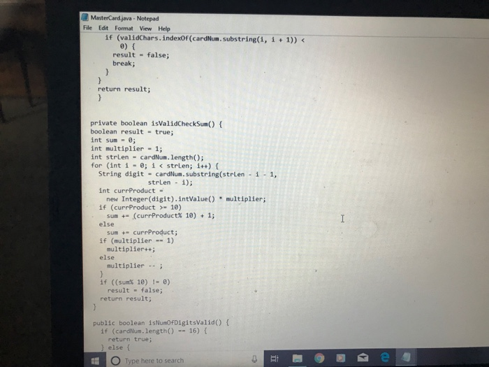 the validation algorithm. Template Assignment Credit Card Validation program: template Assignment.zip Download