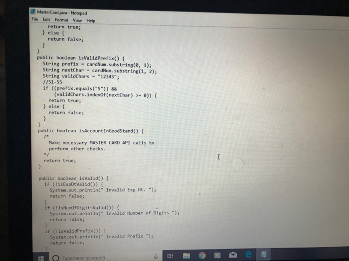 the assignment zip file which contains a Java program to verify credit