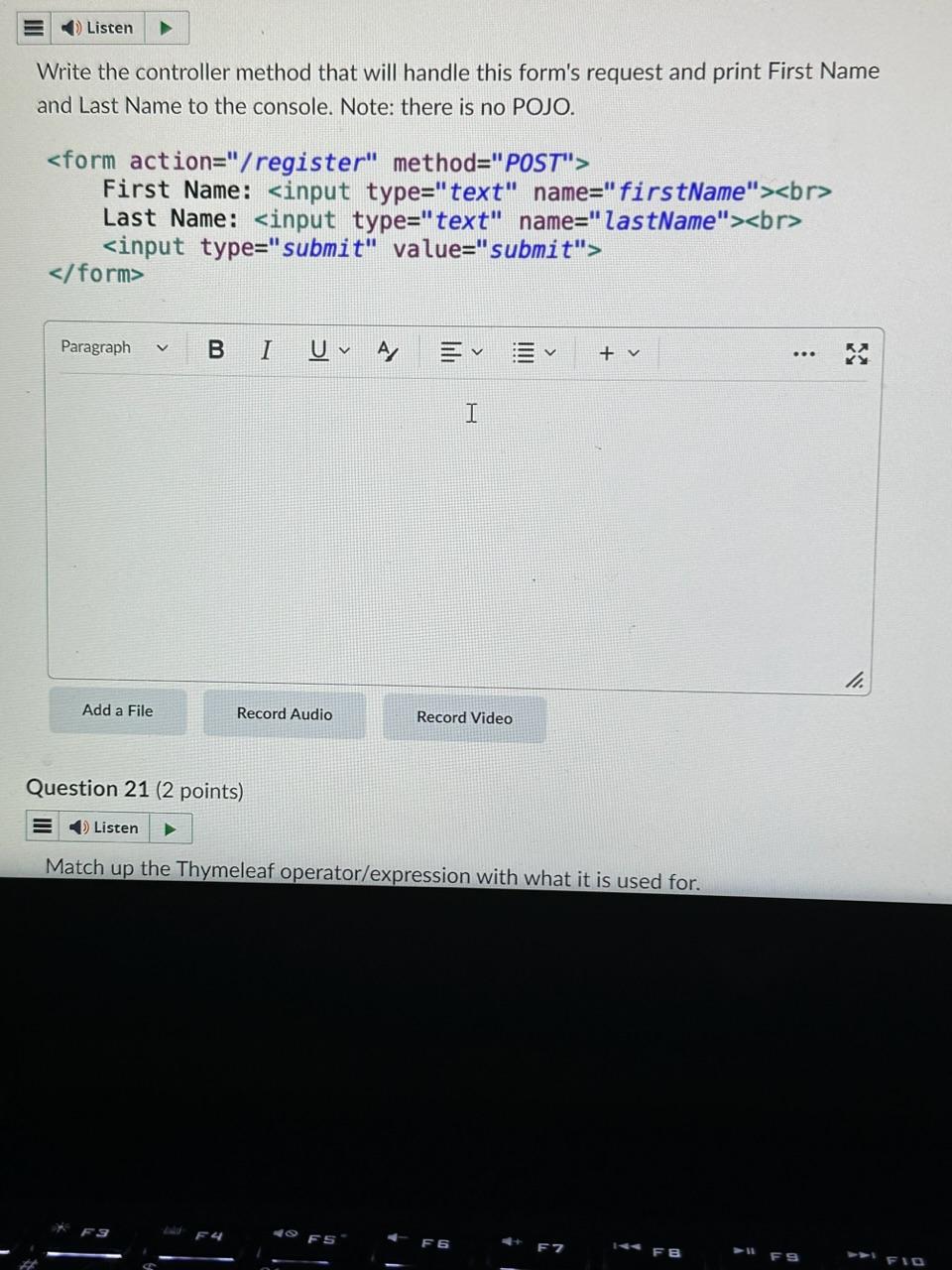  Write the controller method that will handle this form's request and