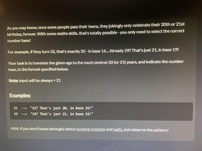Answer in java with explanation As you may know, once some people