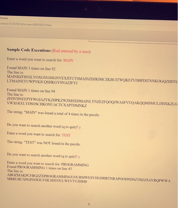 will implement a word search game for this problem. The file DataFile.txt