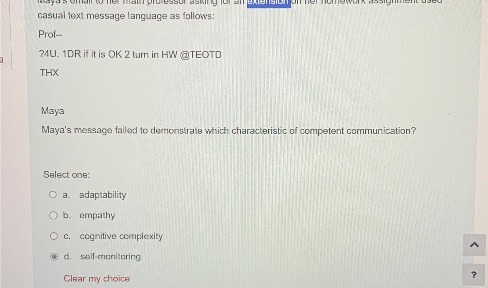  casual text message language as follows: Prof-- ?4U.1DR if it is