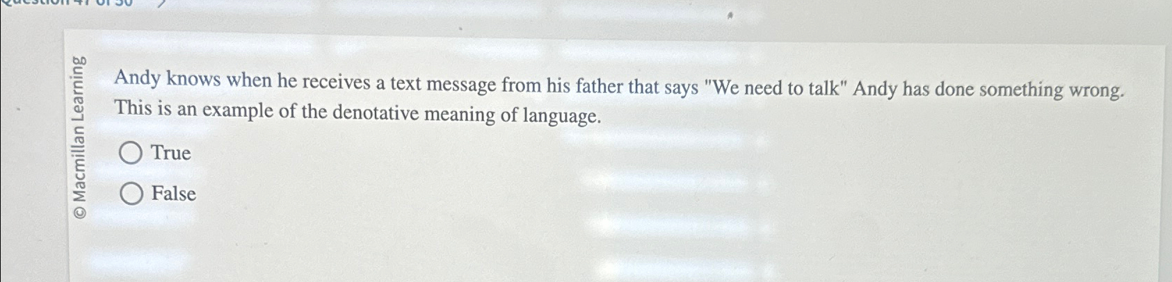  Andy knows when he receives a text message from his father