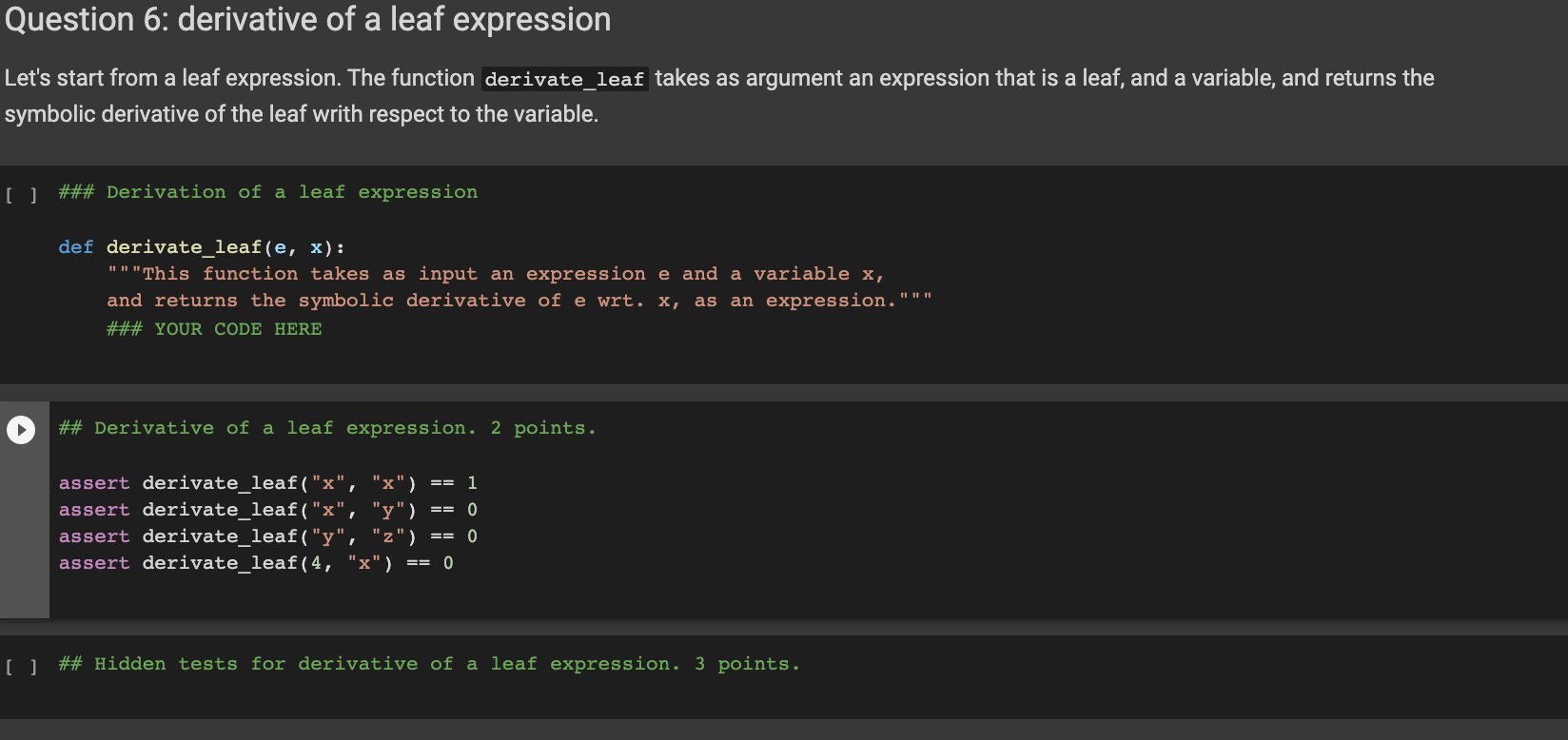 in python and has to pass given tests Here's the information needed: