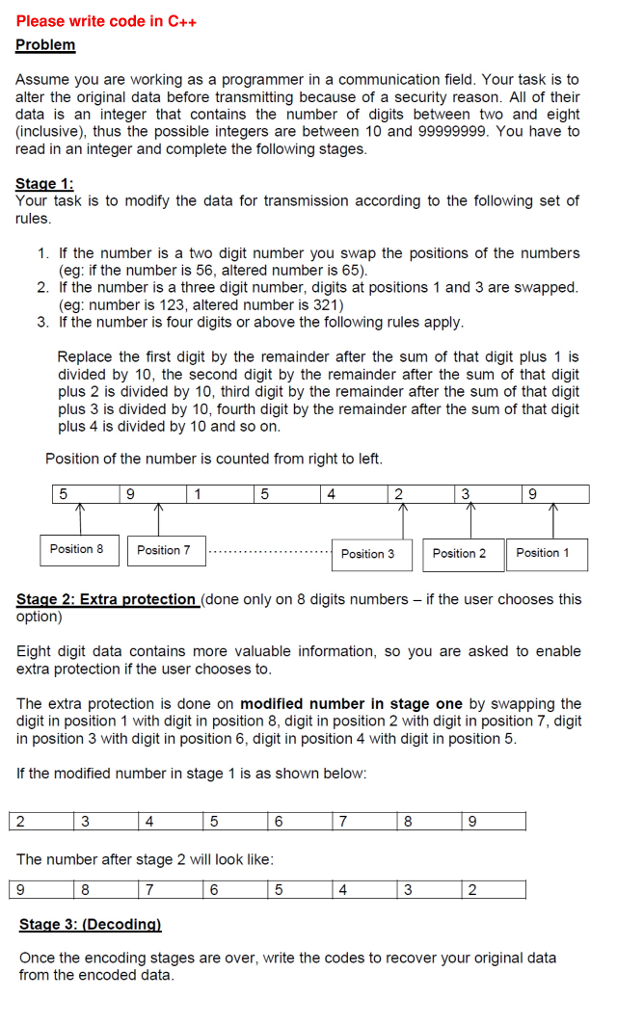 Please write code in C++ Assume you are working as a