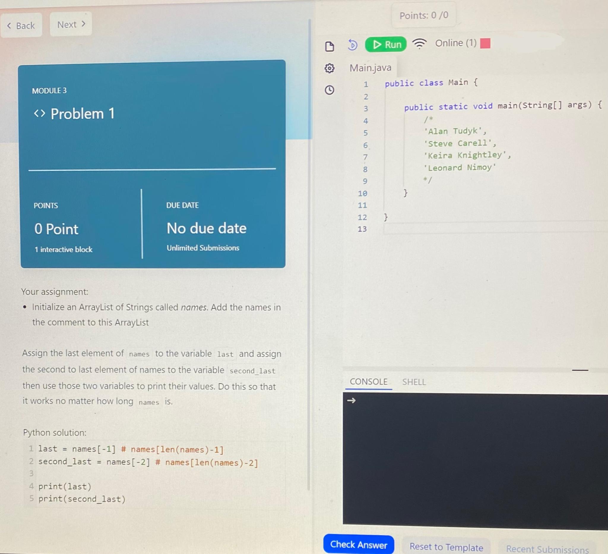  Please help me solve this in Java (Python solution is also