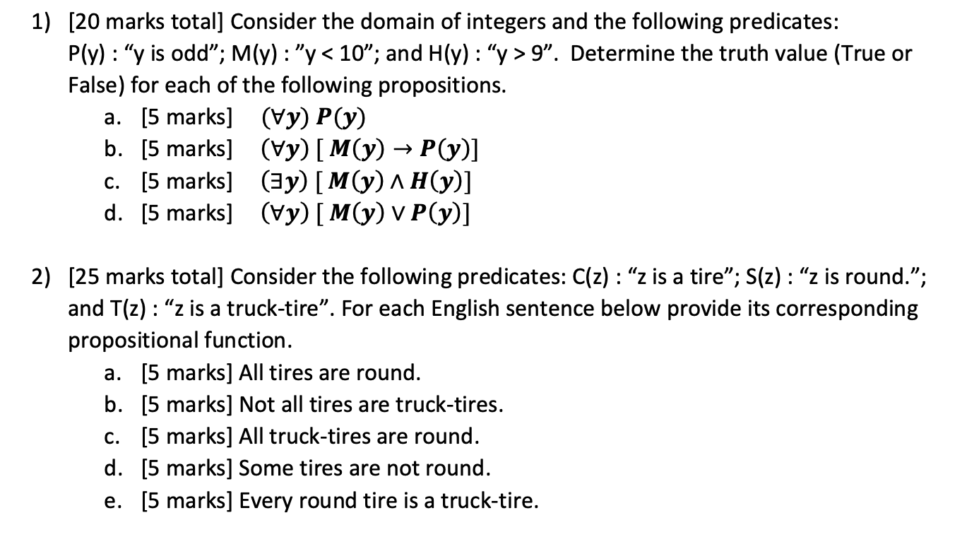 PLEASE NEED HELP WITH THESE 2 1) [20 marks total] Consider the