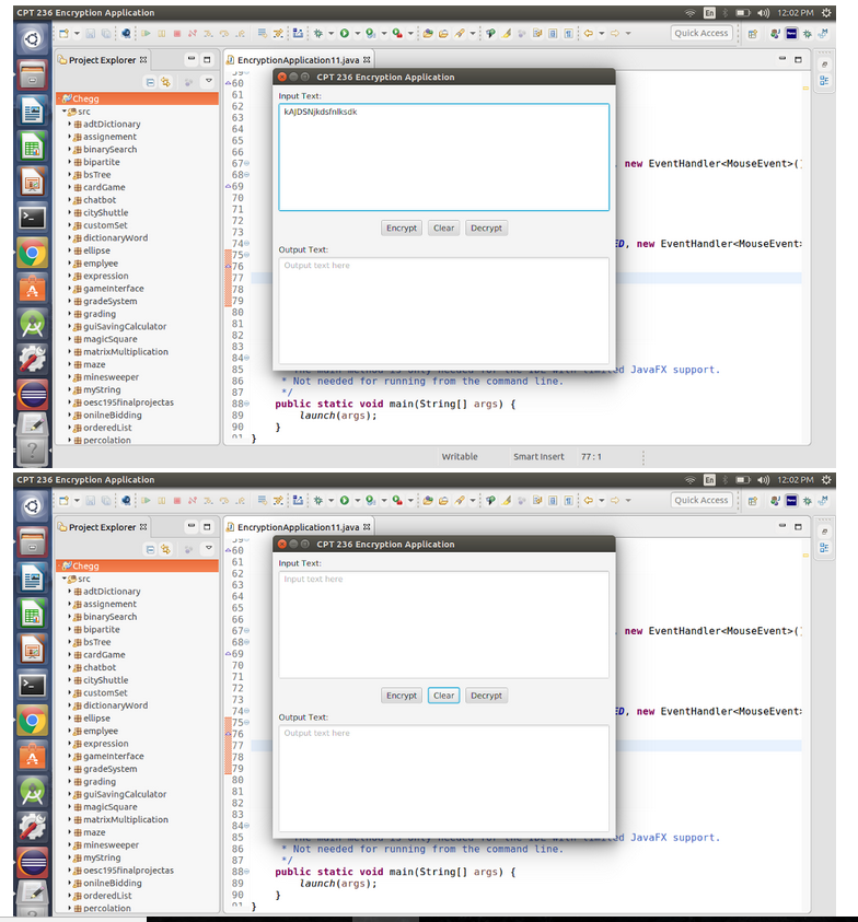 JAVA: I am having a hard time including and calling the encryptString
